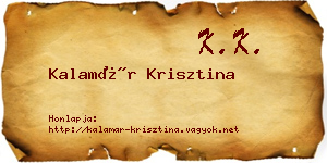 Kalamár Krisztina névjegykártya